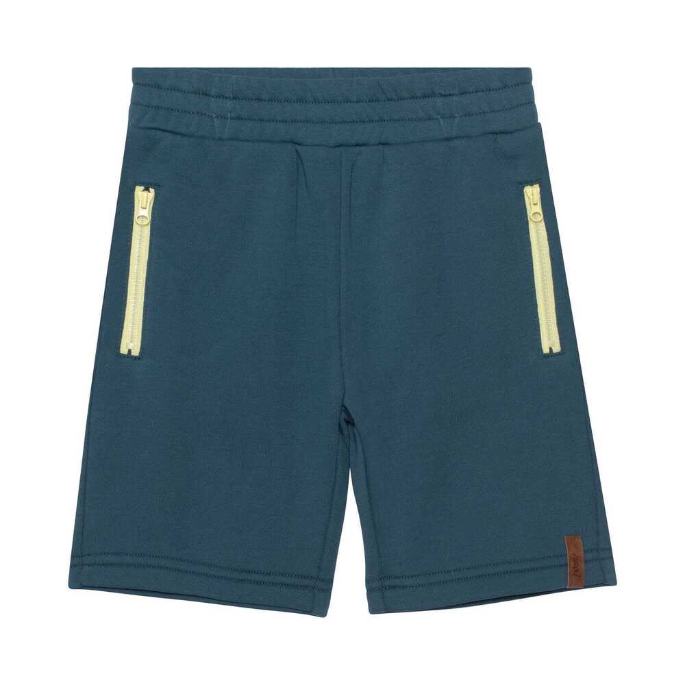 French Terry Zipper Pocket Short Dark Teal - 4